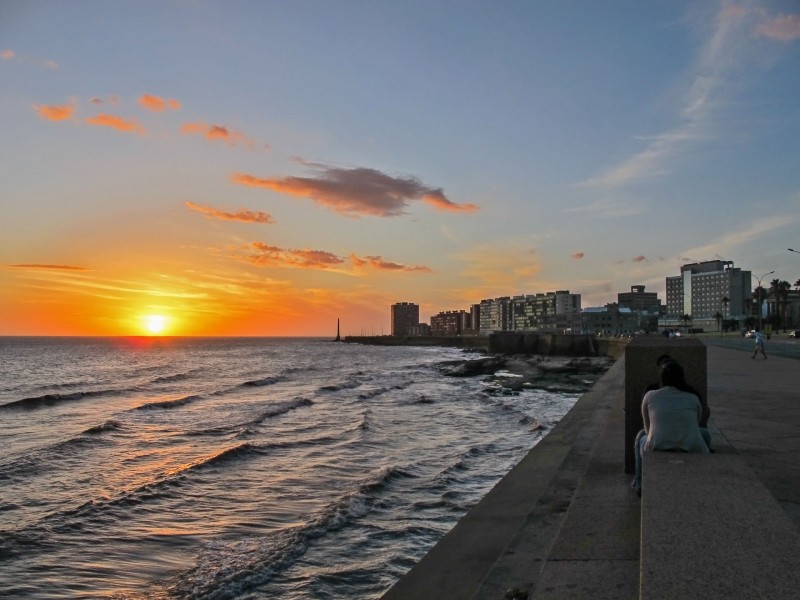 Pôr-do-sol na Rambla, Montevidéu | Foto: Silnei Andrade