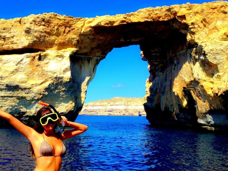 Blue Window, Gozo | Foto: arquivo pessoal | Intercâmbio em Malta vale a pena