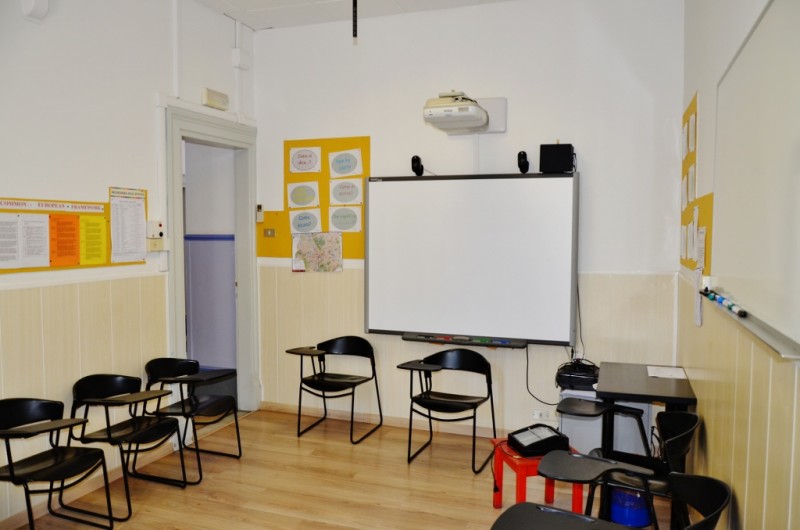 Sala de aula da escola Dilit International House Roma | Foto: Descubra o Mundo