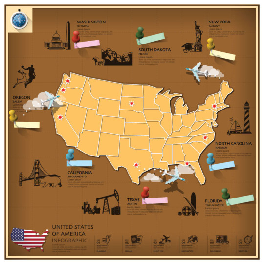 Mapa EUA: cidades para visitar e estudar!